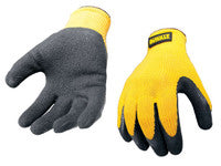 DeWalt DPG70L Yellow Knit Back Latex Gloves - Large