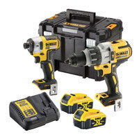 Pacáiste Dúbailte Druil Chomhcheangailte &amp; Tiománaí Tionchair 18V DeWalt DCK276P2T le 2 chadhnraí 5.0Ah