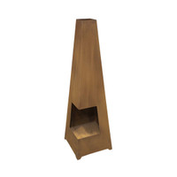 Dellonda DG106 Outdoor Chiminea Fireplace Heater - Corten Steel