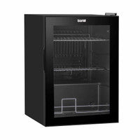 Baridi DH62 60L Beer & Drinks Fridge with LED Light, Black and Glass Door