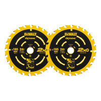 Lann Chonaic Chiorclach Frámaíochta DeWalt DT10300-QZ Extreme 165mm x 20mm 24T (Pacáiste 2)