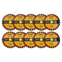 Lann Chonaic Chiorclach DeWalt DT10302-QZ Sraith Elite 184mm x 16mm 24T (Pacáiste 10)