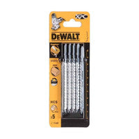DeWalt DT2213-QZ Bi-Metal HCS Jigsaw Blades for Wood 100mm x 4.2TPI (5 Pack)