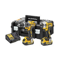 Druil Chomhcheangailte Gan Sreang &amp; Tiománaí Tionchair DeWalt DCK266M2T 18V XR Pacáiste Dúbailte le 2 chadhnraí 4.0Ah