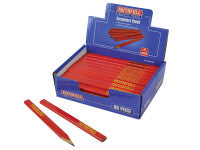 Faithfull FAICPDISPR80 Carpenters Pencils Display - Red / Medium (80 Pack)