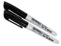 Faithfull FAIFTMBLK2 Fibre Tip Marker Pen Black (Pack of 2)