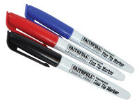 Faithfull FAIFTMMIX3 Fibre Tip Marker Pen Mixed (Pack of 3)