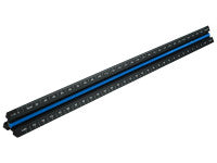 Faithfull FAIRULETACNC Prestige Tri-Scale Engineer Rule Black Aluminium 300mm