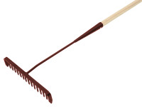 Faithfull FAITAR Tarmac Rake 16 Round Teeth - Wooden Handled