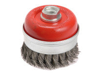 Faithfull FAIWBT80 Wire Cup Brush Twist Knot 80mm M14 x 0.50mm Steel Wire