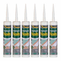Everbuild Instant Nails High Strength Multi-Purpose Adhesive 290ml, White (Pack of 6)