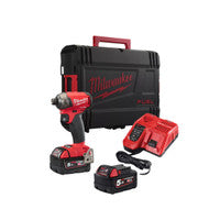 Tiománaí Tionchair Hiodrálacha Heicseagánach 1/4" Milwaukee M18FQID-502X 18V Breosla Surge le 2 chadhnraí 5.0Ah