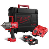 Milwaukee M18ONEFHIWF12-402X 18V Fuel ONE-KEY Brushless 1/2" Impact Wrench with Friction Ring Kit & 2x 4.0Ah Batteries