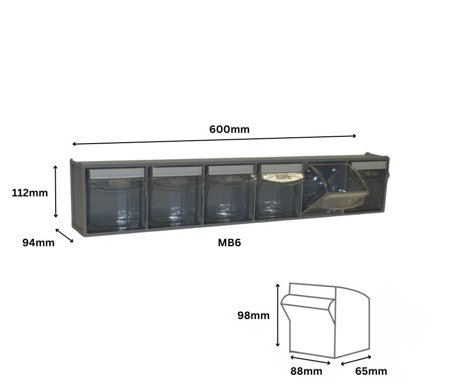 Tilt Bin MB6 - 600mm x 94mm x 112mm