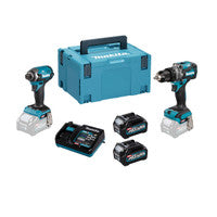 Tacar Druileála agus Tiománaí Tionchair Gan Scuab Makita DK0176G205 40V Max XGT le 2 chadhnraí 2.5Ah