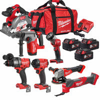 Trealamh Gan Sreang 7 bpíosa Milwaukee M18FPP7A-503B 18V Breosla le 3 chadhnraí 5.0Ah