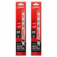 N-Durance NDSABS1122BFX2 Bi-Metal Reciprocating Blades for Metal 225mm x 0.9mm x 19mm 14 TPI (10 Pack)