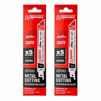N-Durance NDSABS922BFX2 Reciprocating Blades for Metal 150mm x 0.9mm x 19mm 14 TPI (10 Pack)