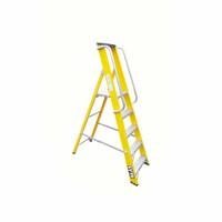 Lyte NGFBP5 EN131-2 Professional Heavy Duty Glassfibre Platform Stepladder 5 Tread with Handrails