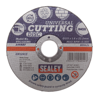 Sealey PTC/115MC Multipurpose Cutting Disc 115 x 1.6mm 22.2mm Bore