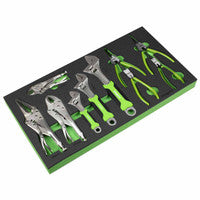 Sealey S01278 Siegen Adjustable Wrench & Pliers Set with Tool Tray (10 Pieces)