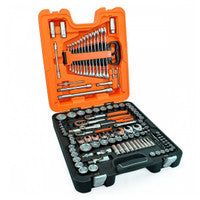 Tacar Soicéad agus Spánaire Tiomána Cearnógach Bahco S138 1/4", 3/8" &amp; 1/2" (138 píosa)