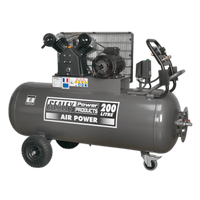 Sealey SAC3203B3PH Compressor 200L Belt Drive 3hp with Front Control Panel 415V 3ph