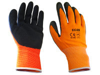 Scan SCAGLOLATOM Hi-Vis Orange Foam Latex Coated Gloves - M (Size 8)