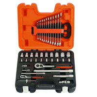 Tacar Soicéad Méadrach &amp; Spánaire Comhcheangailte Bahco S410 1/4" agus 1/2" (41 phíosa)